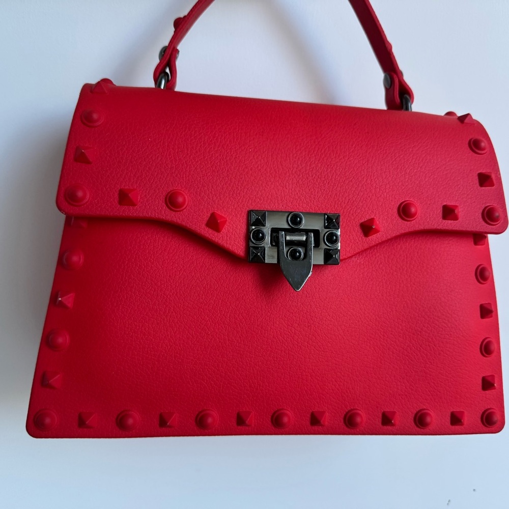 Red Studded Handbag